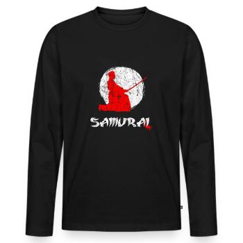Kampfsport - Männer Premium Bio Langarmshirt - Schwarz - Vorne - Nico (187cm)