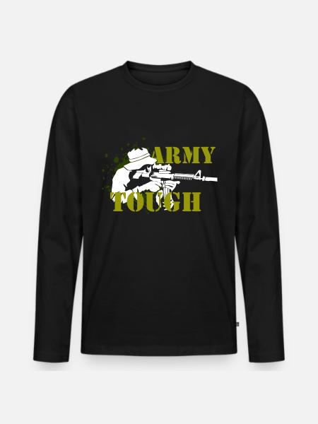 army - Men's Premium Organic Long Sleeve Shirt - black