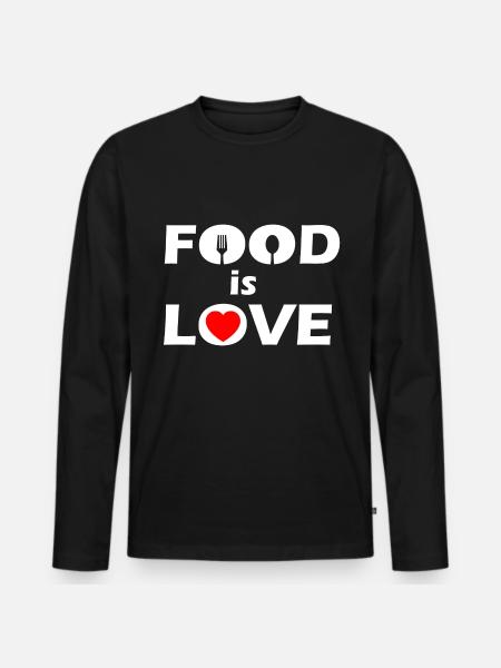 Essen - Männer Premium Bio Langarmshirt - Schwarz