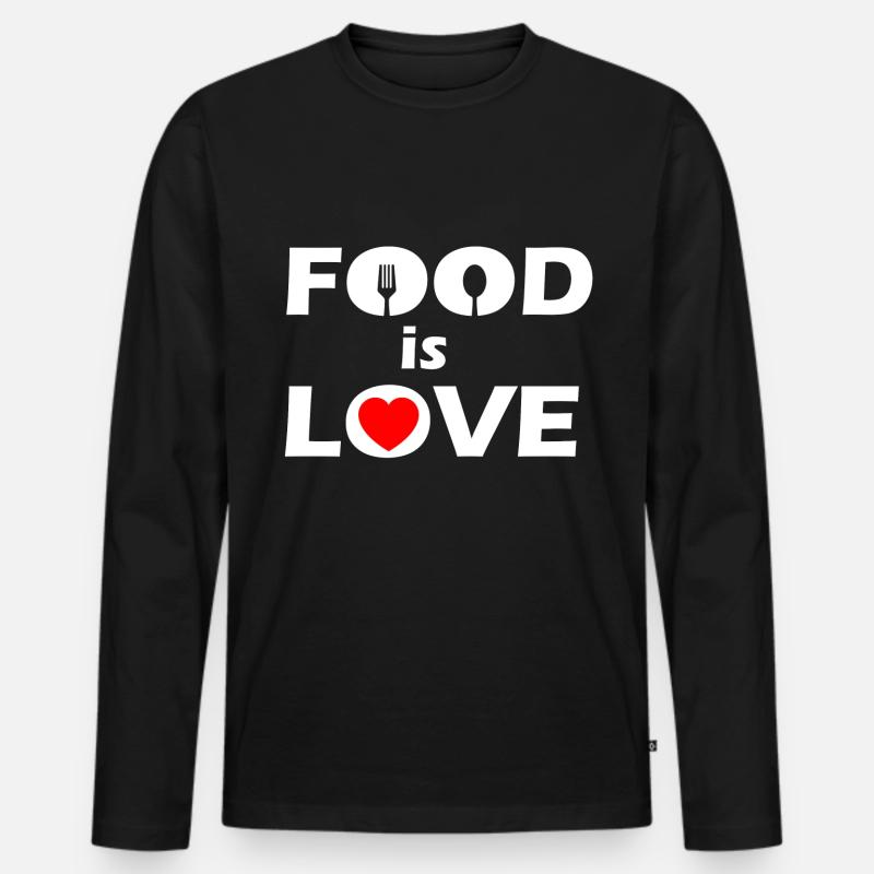 Essen - Männer Premium Bio Langarmshirt - Schwarz