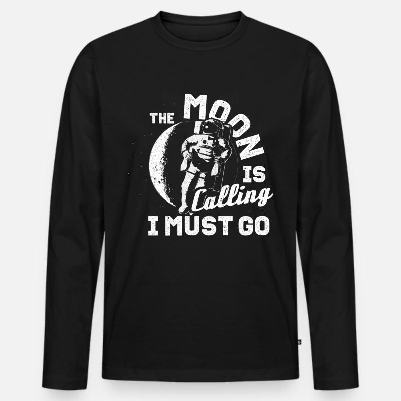 Astronaut Spruch - Männer Premium Bio Langarmshirt - Schwarz