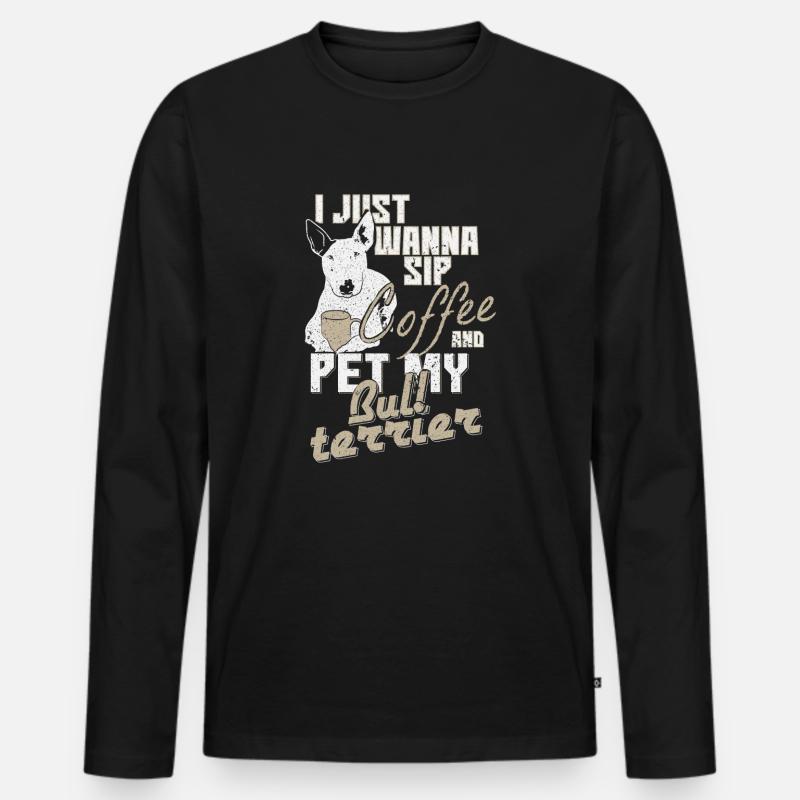 Kaffee Hund - Männer Premium Bio Langarmshirt - Schwarz