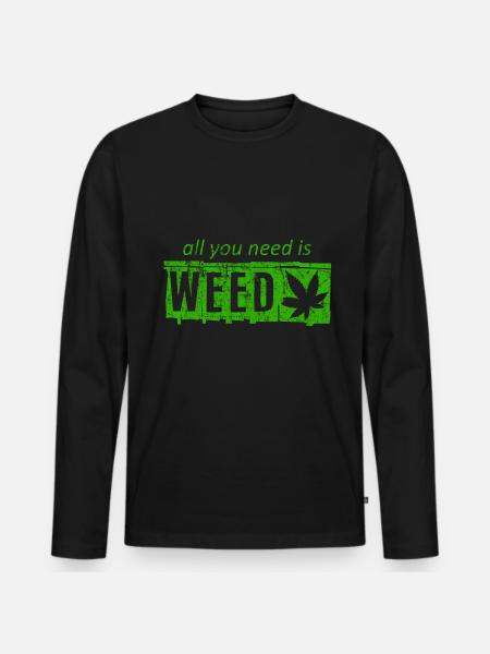 Weed - Men's Premium Organic Long Sleeve Shirt - black