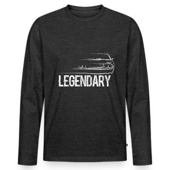Auto Motor Geschenkidee - Männer Premium Bio Langarmshirt - Anthrazit meliert - Vorne - Nico (187cm)
