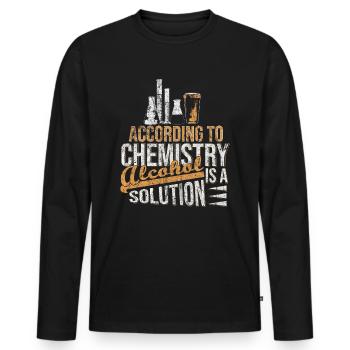 Cadeau de chimie alcool - T-shirt manches longues Premium bio Homme - noir - Devant - Nico (187cm)