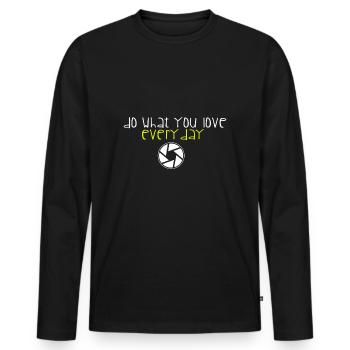 photographer - Men's Premium Organic Long Sleeve Shirt - black - Front - Nico (187cm)
