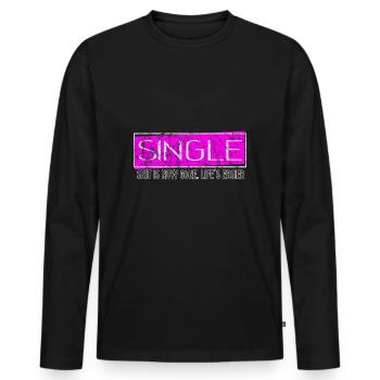 Single - Männer Premium Bio Langarmshirt - Schwarz - Vorne - Nico (187cm)