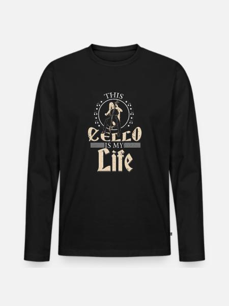 Cello music - Men's Premium Organic Long Sleeve Shirt - black