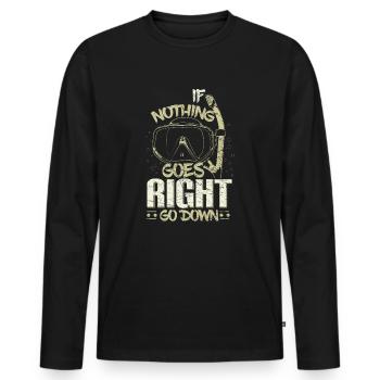 Diving swimming - Men's Premium Organic Long Sleeve Shirt - black - Front - Nico (187cm)