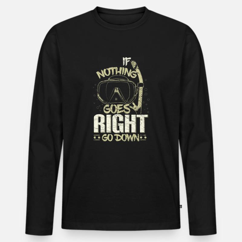 Tauchen Schwimmen - Männer Premium Bio Langarmshirt - Schwarz