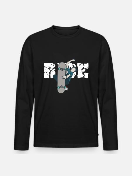 skateboard - Men's Premium Organic Long Sleeve Shirt - black