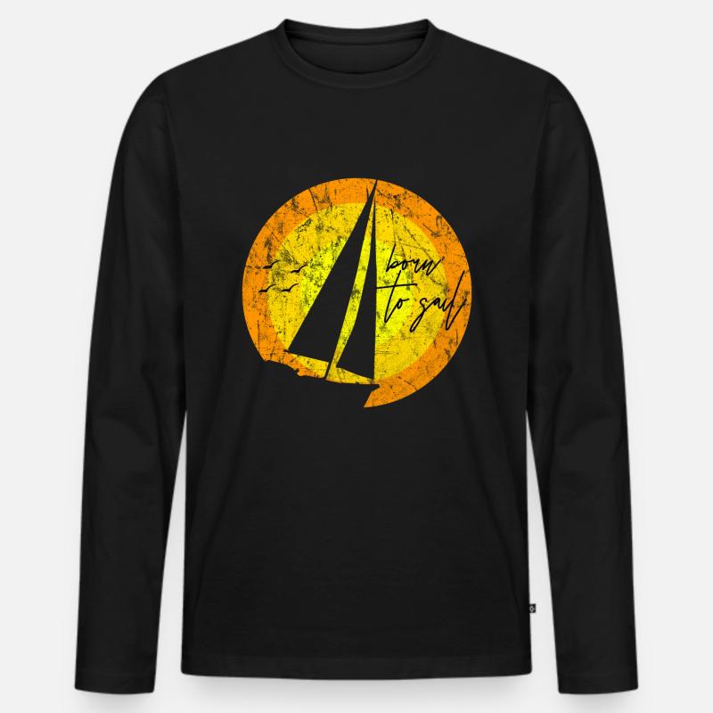 Segeln - Männer Premium Bio Langarmshirt - Schwarz