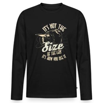 photographer - Men's Premium Organic Long Sleeve Shirt - black - Front - Nico (187cm)
