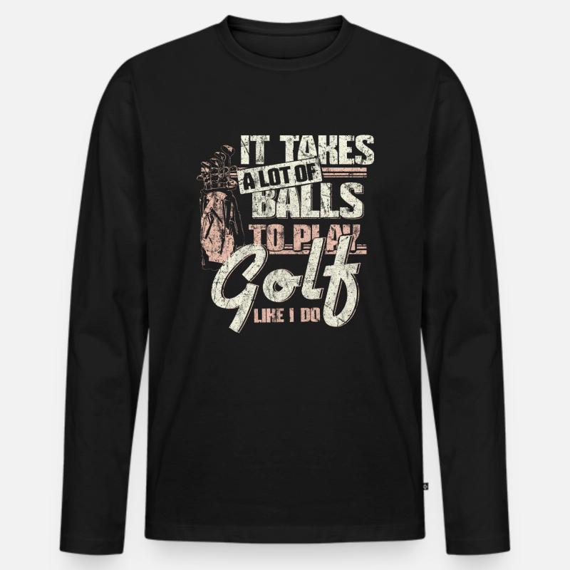 Golf Golfer Sport Geschenkidee - Männer Premium Bio Langarmshirt - Schwarz