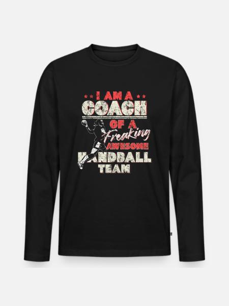 Coach handball - Men's Premium Organic Long Sleeve Shirt - black