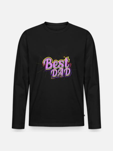 Father's Father's Day - Men's Premium Organic Long Sleeve Shirt - black