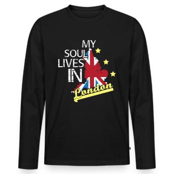 Angleterre Royaume-Uni Royaume-Uni Idée cadeau - T-shirt manches longues Premium bio Homme - noir - Devant - Nico (187cm)