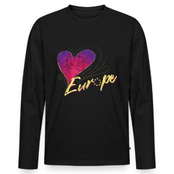 Europe female - Men's Premium Organic Long Sleeve Shirt - black - Front - Nico (187cm)