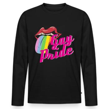 LGBT - Männer Premium Bio Langarmshirt - Schwarz - Vorne - Nico (187cm)