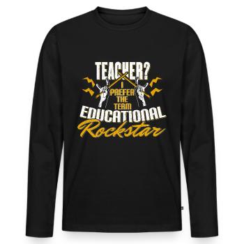Schule Lehrer Lehrer - Männer Premium Bio Langarmshirt - Schwarz - Vorne - Nico (187cm)