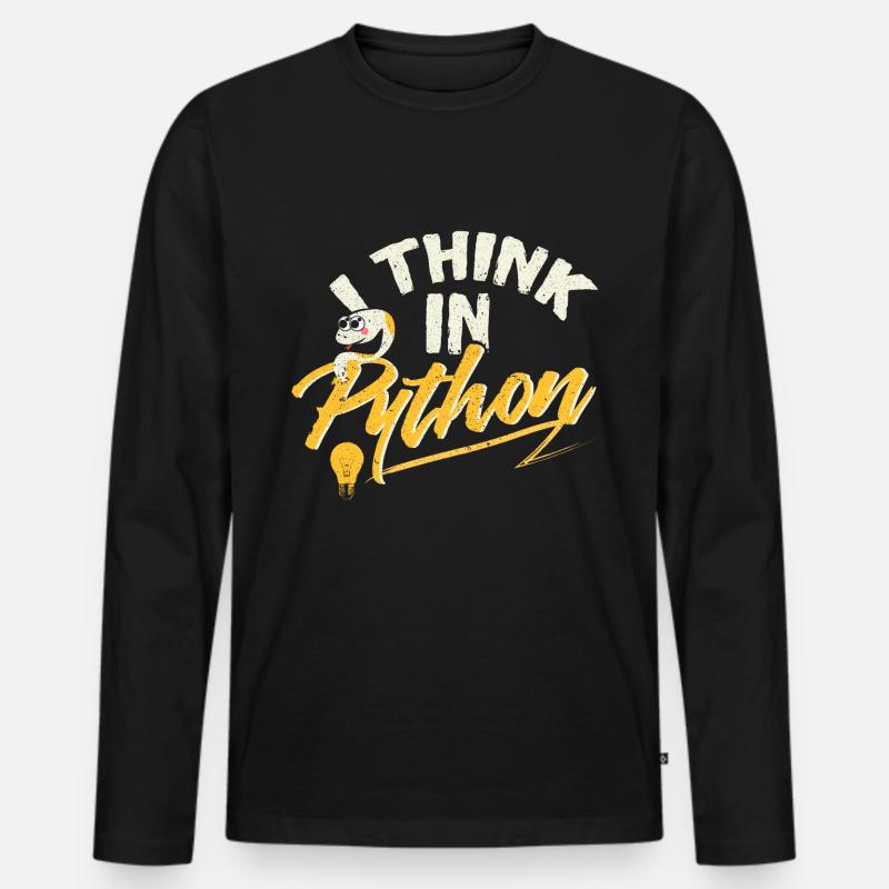 Python Programmierer - Männer Premium Bio Langarmshirt - Schwarz