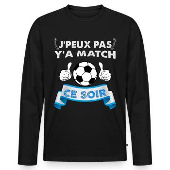 Match De Foot Ce Soir Cadeau Football - T-shirt manches longues Premium bio Homme - noir - Devant - Nico (187cm)