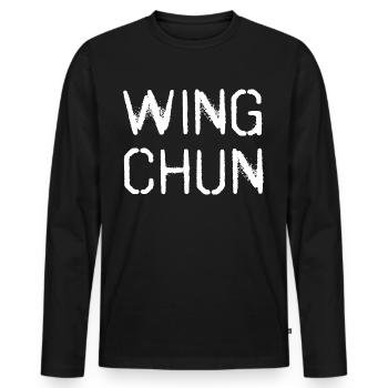 Wing Chun WingTsun Wing-tsun - Männer Premium Bio Langarmshirt - Schwarz - Vorne - Nico (187cm)
