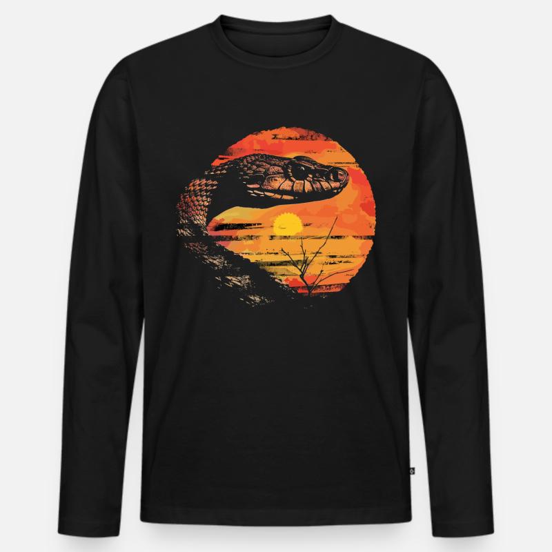 Schlange - Männer Premium Bio Langarmshirt - Schwarz