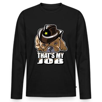 Bouledogue français mignon ciseaux - T-shirt manches longues Premium bio Homme - noir - Devant - Nico (187cm)