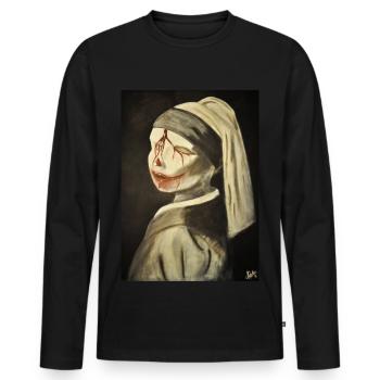 Deaths pearl - Männer Premium Bio Langarmshirt - Schwarz - Vorne - Nico (187cm)