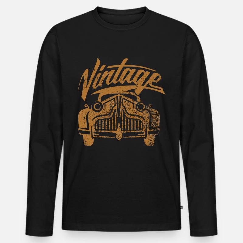 Auto Motor Geschenk Idee - Männer Premium Bio Langarmshirt - Schwarz