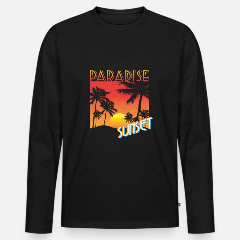 Strand - Männer Premium Bio Langarmshirt - Schwarz