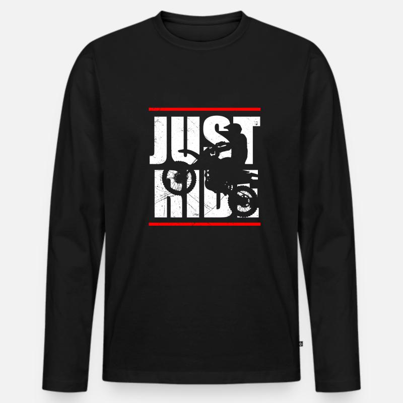 Motorrad - Männer Premium Bio Langarmshirt - Schwarz