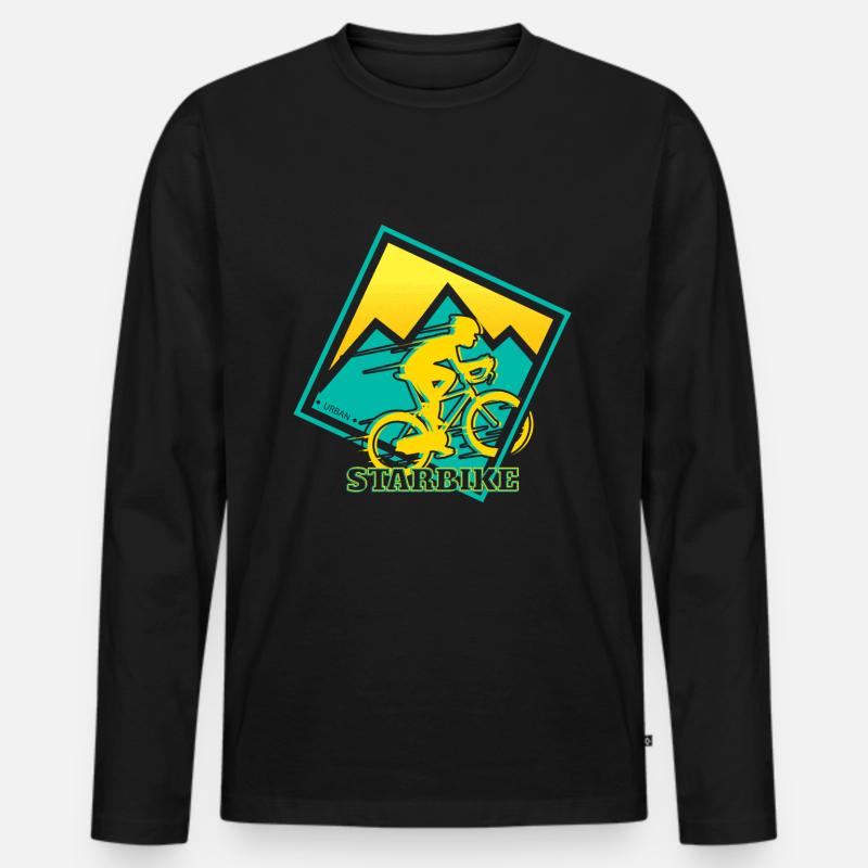 Fahrrad - Männer Premium Bio Langarmshirt - Schwarz