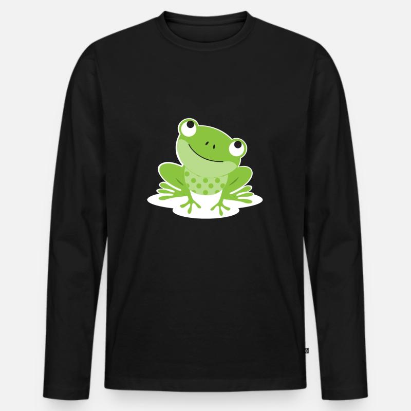 Frosch - Männer Premium Bio Langarmshirt - Schwarz