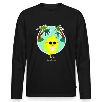 Tropical - Men's Premium Organic Long Sleeve Shirt - black - Front - Nico (187cm)