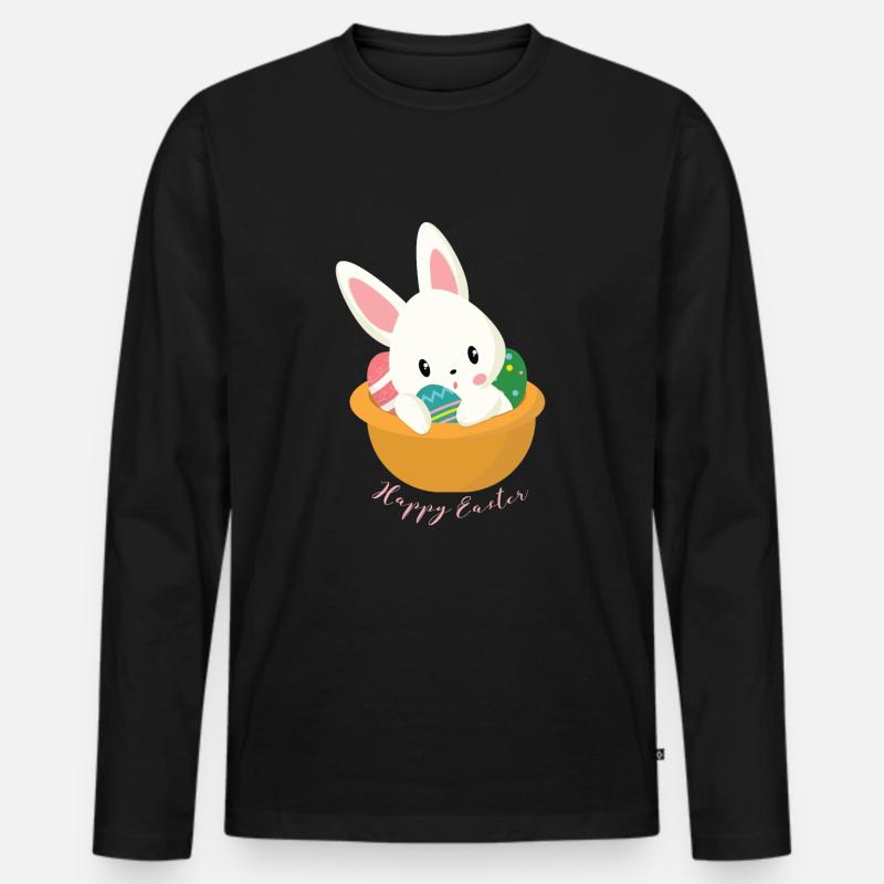Ostern - Männer Premium Bio Langarmshirt - Schwarz