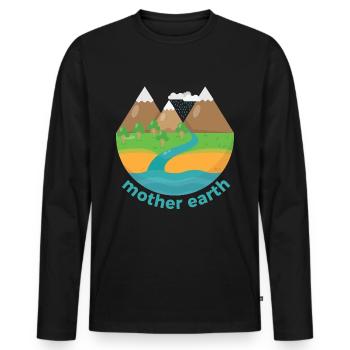 Earth Day - Men's Premium Organic Long Sleeve Shirt - black - Front - Nico (187cm)