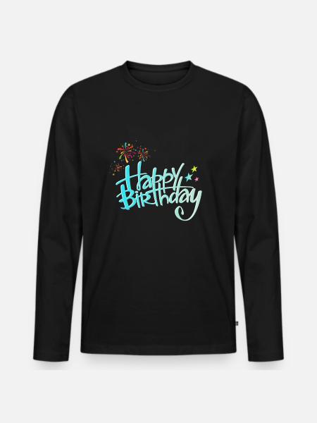 birthday - Men's Premium Organic Long Sleeve Shirt - black