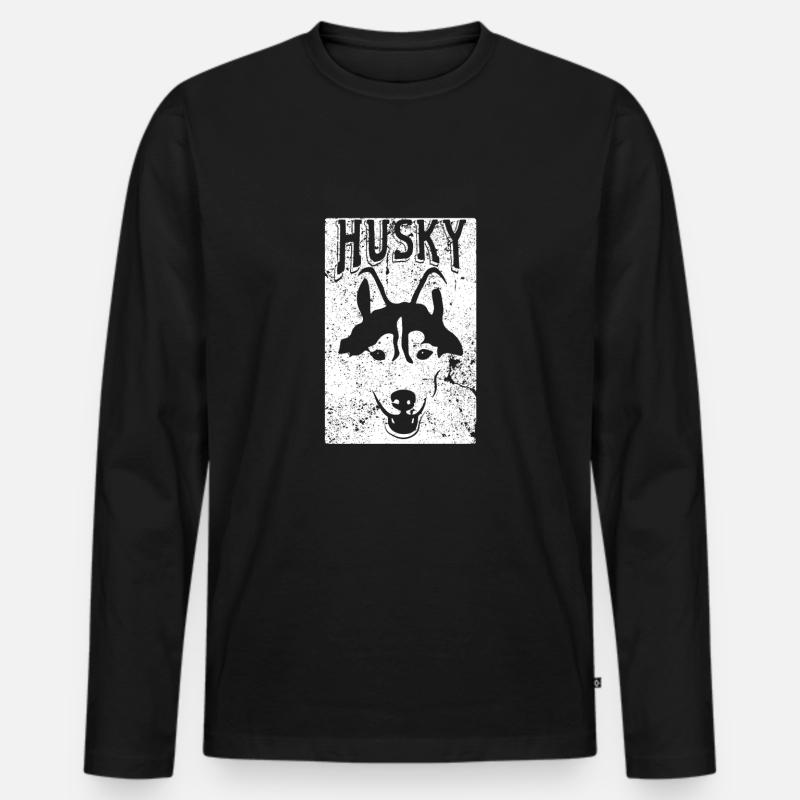Hund - Männer Premium Bio Langarmshirt - Schwarz