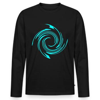 Wirbel Spirale Kringel Muster Shirt Geschenk Idee - Männer Premium Bio Langarmshirt - Schwarz - Vorne - Nico (187cm)