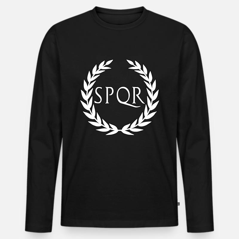 Roemer Rom Roemisch SPQR WEISS - Männer Premium Bio Langarmshirt - Schwarz