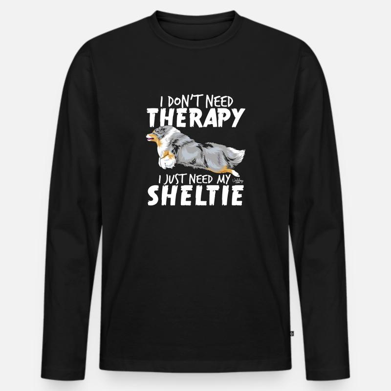 Sheltie-Therapie I - Männer Premium Bio Langarmshirt - Schwarz