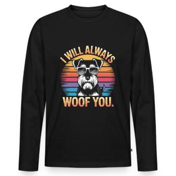 Je vais toujours aboyer après toi chien rétro - T-shirt manches longues Premium bio Homme - noir - Devant - Nico (187cm)