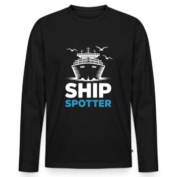 Ship Spotter Enthusiasm for Sea Lovers - Men's Premium Organic Long Sleeve Shirt - black - Front - Nico (187cm)