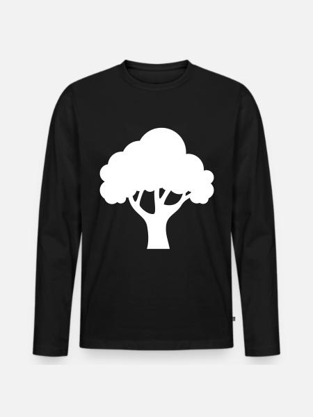 Baum Symbol - Männer Premium Bio Langarmshirt - Schwarz
