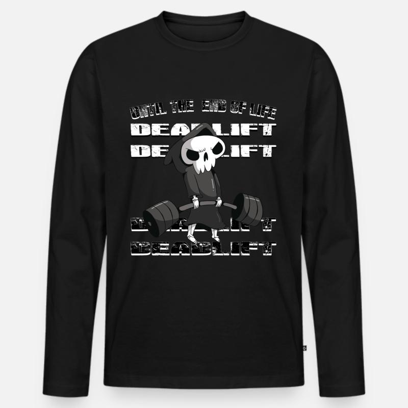 Deadlift PR T-Shirt - Männer Premium Bio Langarmshirt - Schwarz