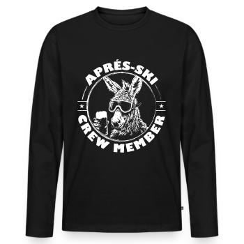 Esel Apres Ski Team Spruch - Männer Premium Bio Langarmshirt - Schwarz - Vorne - Nico (187cm)