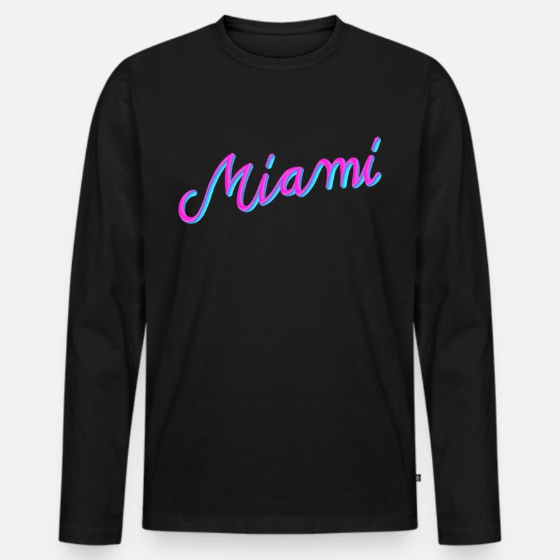 Miami - Männer Premium Bio Langarmshirt - Schwarz