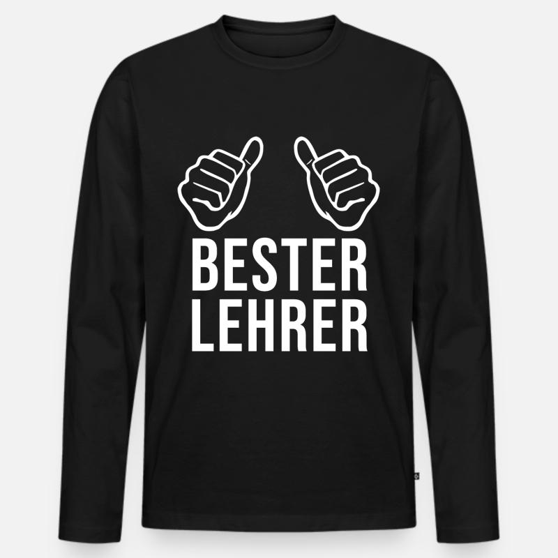 Bester Lehrer - Männer Premium Bio Langarmshirt - Schwarz